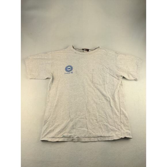 Mens Indianapolis UAW Auto Union Local 98 T Shirt Size M White 2 Sided - Picture 2 of 12